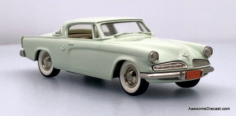 1953 Studebaker Commander Starliner Coupe, Light Green 1:43 White Metal Model Car by Brooklin Models