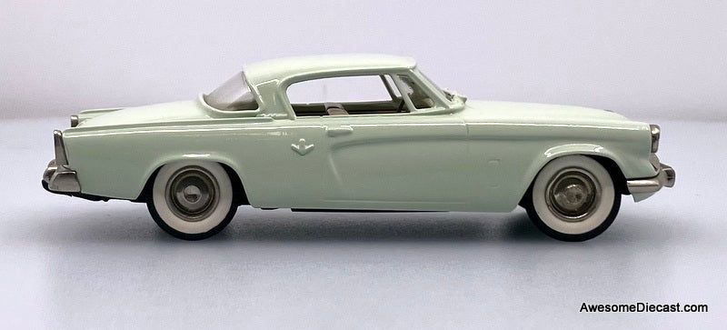 1953 Studebaker Commander Starliner Coupe, Light Green 1:43 White Metal Model Car by Brooklin Models