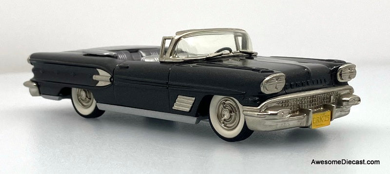 1958 Pontiac Bonneville Convertible, Metallic Gray 1:43 White Metal Model Car by The Brooklin Collection