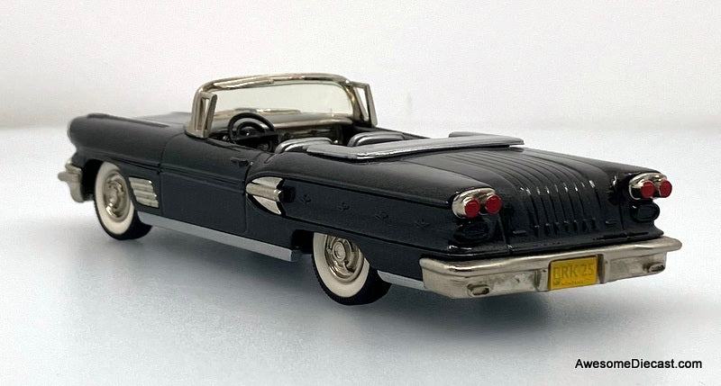 1958 Pontiac Bonneville Convertible, Metallic Gray 1:43 White Metal Model Car by The Brooklin Collection
