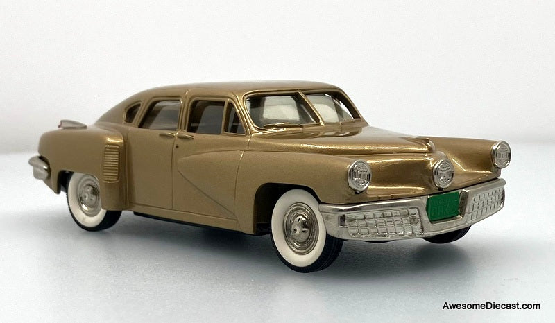 1948 Tucker Torpedo, Gold Metallic 1:43 White Metal Model Car by Brooklin Models