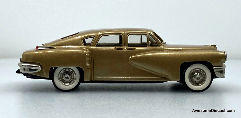 1948 Tucker Torpedo, Gold Metallic 1:43 White Metal Model Car by Brooklin Models