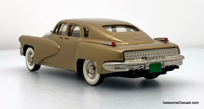 1948 Tucker Torpedo, Gold Metallic 1:43 White Metal Model Car by Brooklin Models