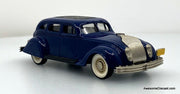 1934 Chrysler Airflow 4 Door Sedan, Blue 1:43 White Metal Model Car by Brooklin Models