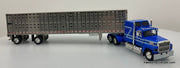 Ford LTL-9000 Aerodyne Sleeper w/Wilson PSAL Stockmaster Spread-Axle Livestock Trailer 1:64 Diecast Model Truck DCP by First Gear