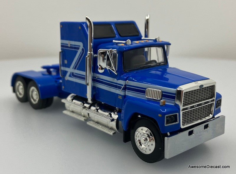 Ford LTL-9000 Aerodyne Sleeper w/Wilson PSAL Stockmaster Spread-Axle Livestock Trailer 1:64 Diecast Model Truck DCP by First Gear