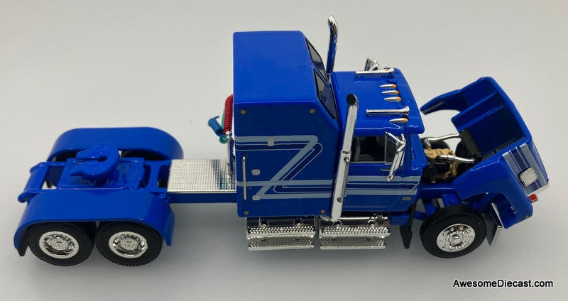 Ford LTL-9000 Aerodyne Sleeper w/Wilson PSAL Stockmaster Spread-Axle Livestock Trailer 1:64 Diecast Model Truck DCP by First Gear