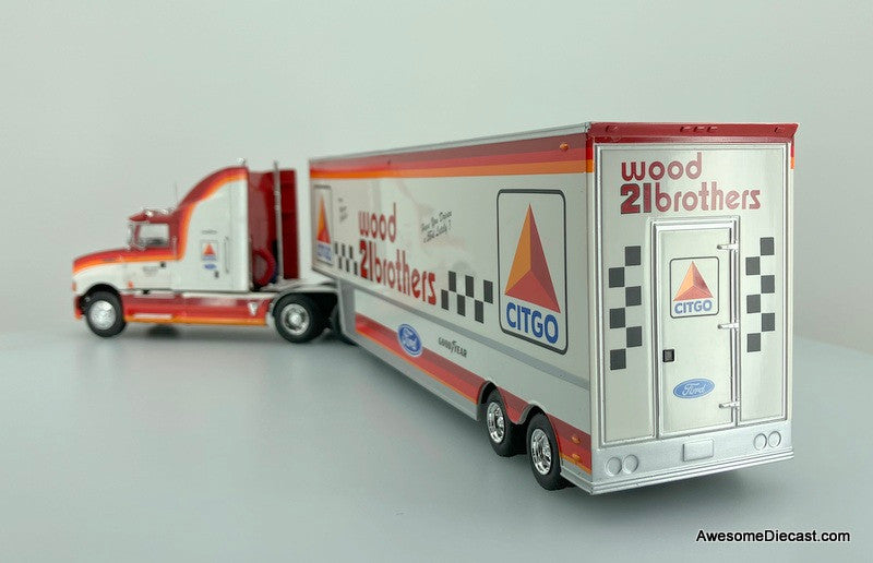 Altaya 1:43 1990 Ford Aeromax Sleeper w/53' Trailer: Wood Brothers Racing