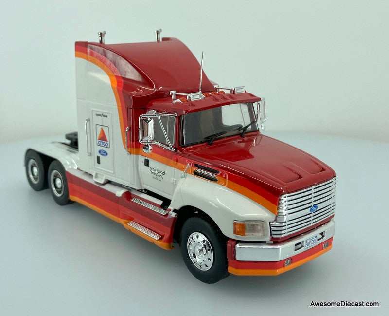 Altaya 1:43 1990 Ford Aeromax Sleeper w/53' Trailer: Wood Brothers Racing