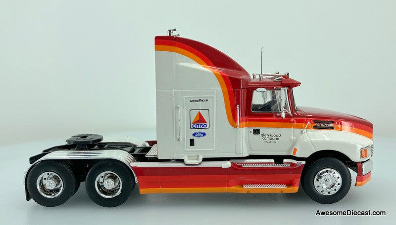 Altaya 1:43 1990 Ford Aeromax Sleeper w/53' Trailer: Wood Brothers Racing