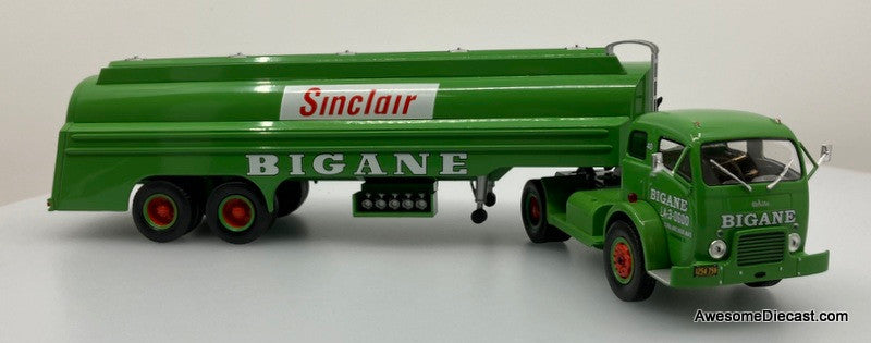 1950 White 3000 Day Cab w/Tanker Trailer: Sinclair Fuel 1:43 Diecast/ABS Plastic Model Truck by Altaya