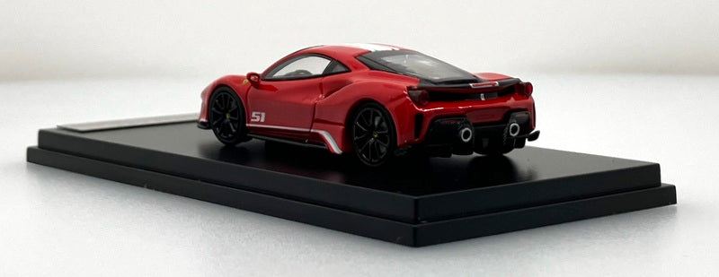 Ferrari 488 Pista, Red/White 1:64 Diecast Model Car by Ichiban Model