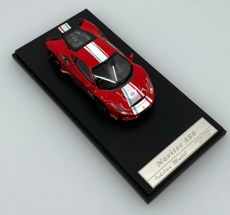 Ferrari 488 Pista, Red/White 1:64 Diecast Model Car by Ichiban Model