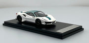 Ferrari 488 Pista, White/Green 1:64 Diecast Model Car by Ichiban Model