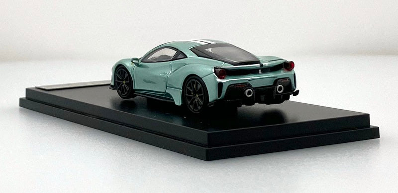 Ferrari 488 Pista, Metallic Green 1:64 Diecast Model Car by Ichiban Model