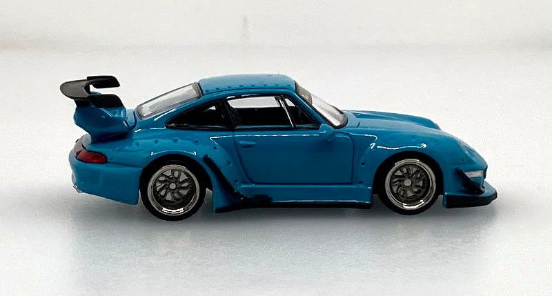 Porsche 993 RWB, Miami Blue 1:64 Diecast Model Car by Model M