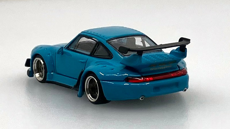 Porsche 993 RWB, Miami Blue 1:64 Diecast Model Car by Model M