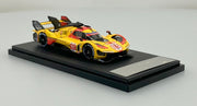 Ferrari 499P Endurance Racing Hypercar, #83, Yellow 24 Hrs Le Mans 1:64 Diecast Model Car by HKM