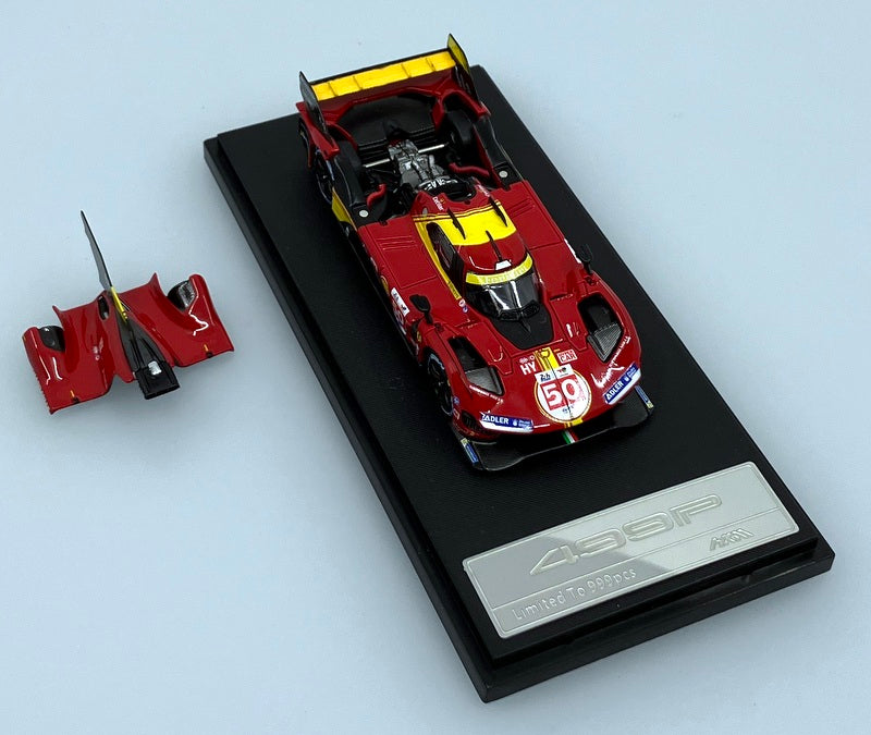 Ferrari 499P Endurance Racing Hypercar, #50, Red 24 Hrs Le Mans 1:64 Diecast Model Car by HKM