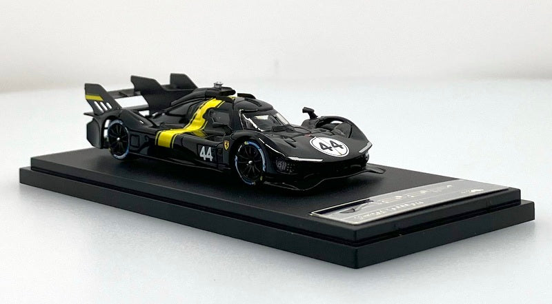 Ferrari 499P Endurance Racing Hypercar, #44, Black 24 Hrs Le Mans 1:64 Diecast Model Car by HKM