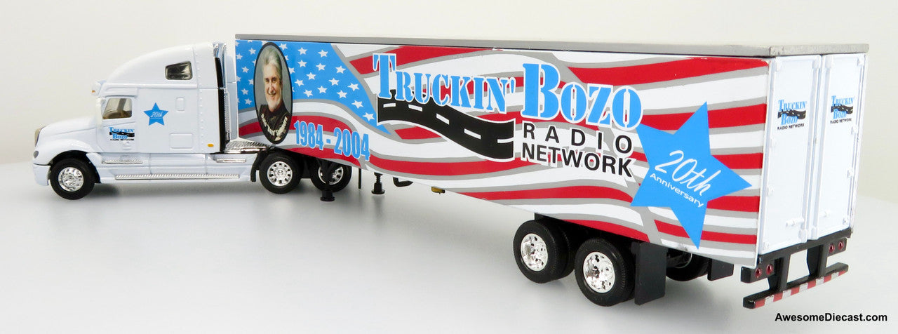 Only One! DG Productions 1:64 Freightliner Columbia Sleeper Cab w/ 53' Trailer: Truckin' Bozo Radio Network - 20th Anniversary