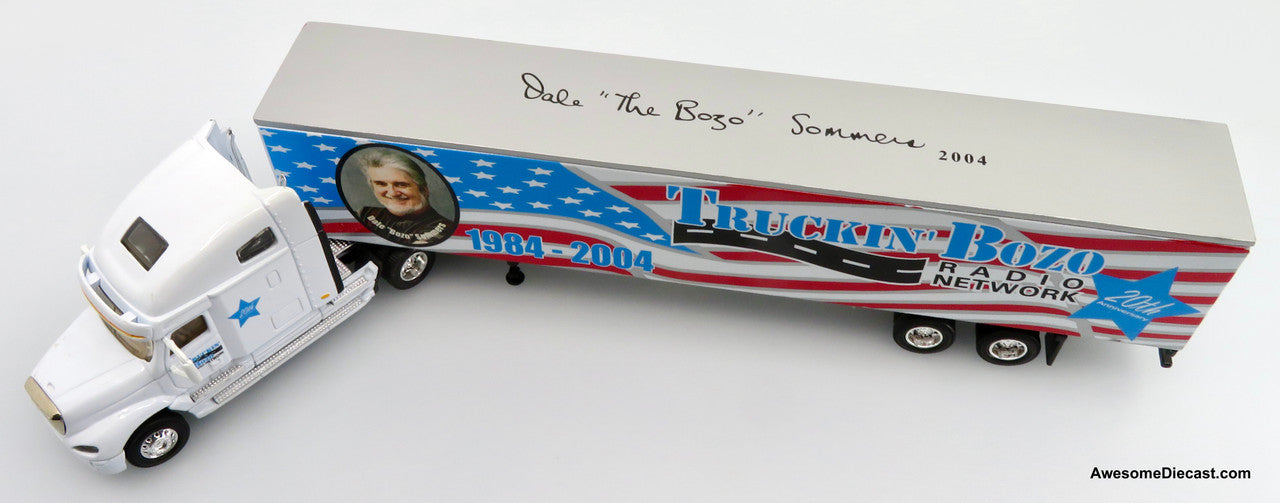Only One! DG Productions 1:64 Freightliner Columbia Sleeper Cab w/ 53' Trailer: Truckin' Bozo Radio Network - 20th Anniversary