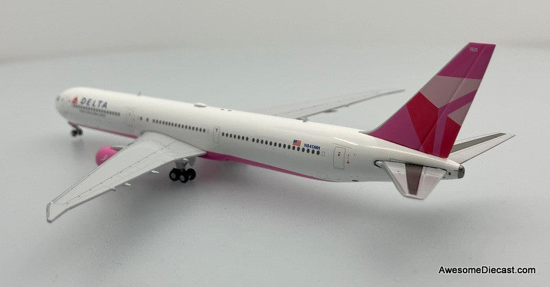 Boeing 767-400ER: Delta Airlines (Reg #N845MH) Evelyn H Lauder Pink Plane 1:400 Diecast Model Plane by Gemini Jets