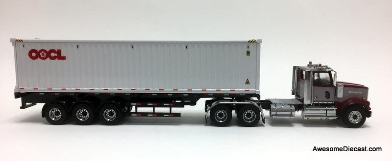 Diecast Masters 1:50 Western Star 4900SF  Day Cab Tridem Tractor w/40' Dry Goods Sea Container