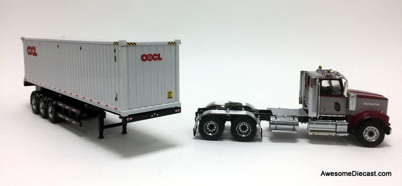 Diecast Masters 1:50 Western Star 4900SF  Day Cab Tridem Tractor w/40' Dry Goods Sea Container