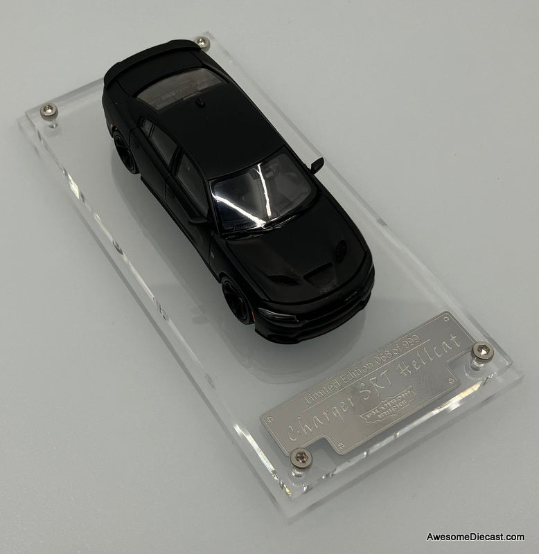 Dodge Charger SRT Hellcat, Matte Black 1:64 Diecast Model Car by Phantom Knight