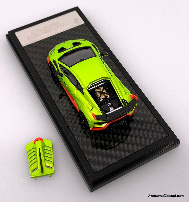 Lamborghini Huracan STO, Metallic Green 1:64 Diecast Model Car by LCD Models