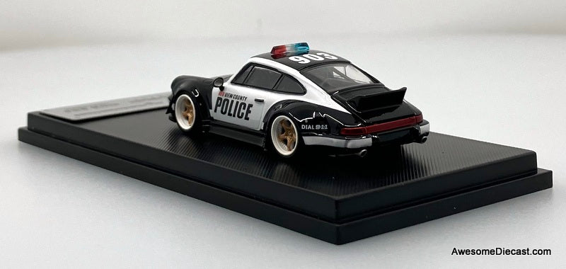 Porsche 964 RWB Police Livery 1:64 Diecast Model Car by My Model Collect