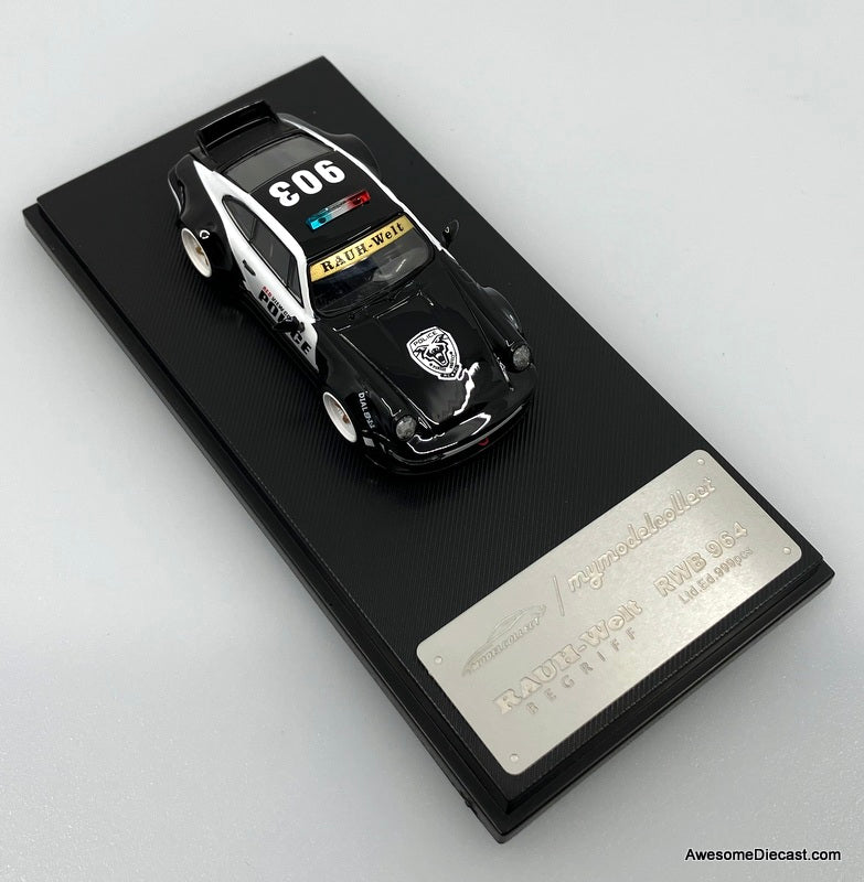 Porsche 964 RWB Police Livery 1:64 Diecast Model Car by My Model Collect