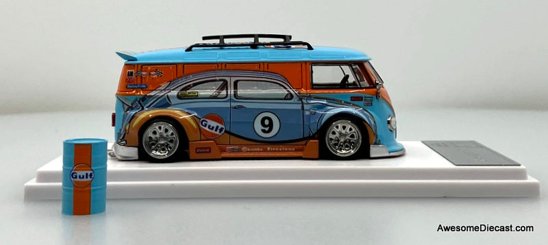 Volkswagen T1 Lowrider: Gulf Livery 1:64 Diecast Model Van by Liberty64