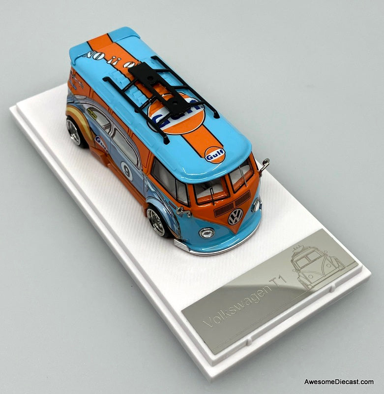 Volkswagen T1 Lowrider: Gulf Livery 1:64 Diecast Model Van by