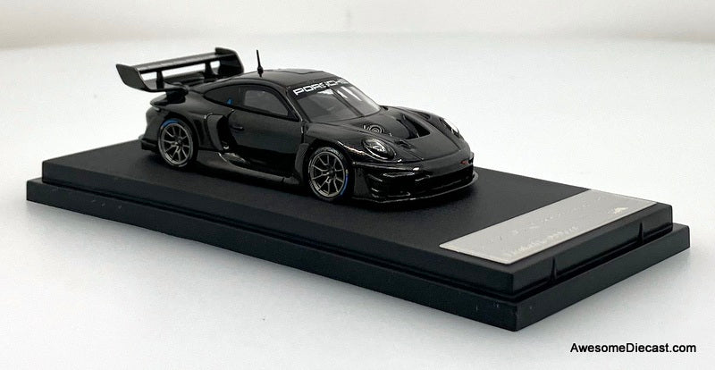 Porsche 911 (992) GT3R Rennsport, Black Carbon Fiber 1:64 Diecast Model Car by HKM