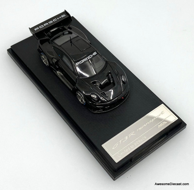 Porsche 911 (992) GT3R Rennsport, Black Carbon Fiber 1:64 Diecast Model Car by HKM