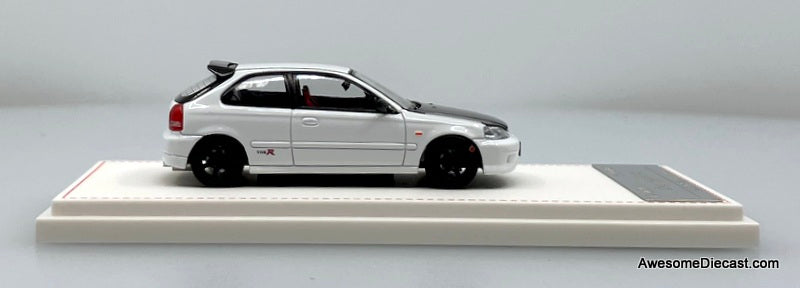 Honda Civic Type R EK9, White/Carbon Fiber 1:64 Diecast Model Car by Model 1