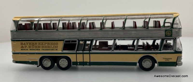 Neoplan NH 22 Double Decker: Bayern Express 1:87 ABS Plastic Model Bus by Brekina