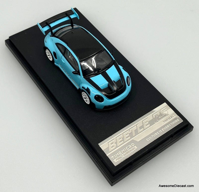 Volkswagen Beetle RS, Light Blue 1:64 Diecast Model Car by Time Micro