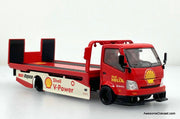 Hino H300 Flatbed Car Transporter: Shell Livery 1:64 Diecast Model Truck by Cool Car