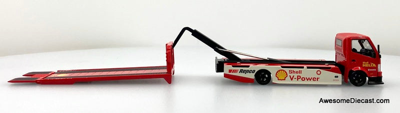 Hino H300 Flatbed Car Transporter: Shell Livery 1:64 Diecast Model Truck by Cool Car