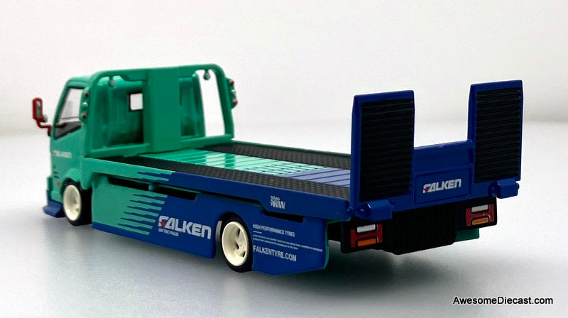 Hino H300 Flatbed Car Transporter: Falken Livery 1:64 Diecast