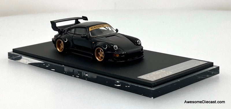 Porsche 964 RWB, Black 1:64 Diecast Model Car by Time Micro