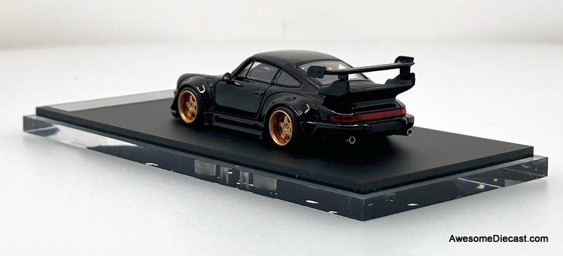 Porsche 964 RWB, Black 1:64 Diecast Model Car by Time Micro