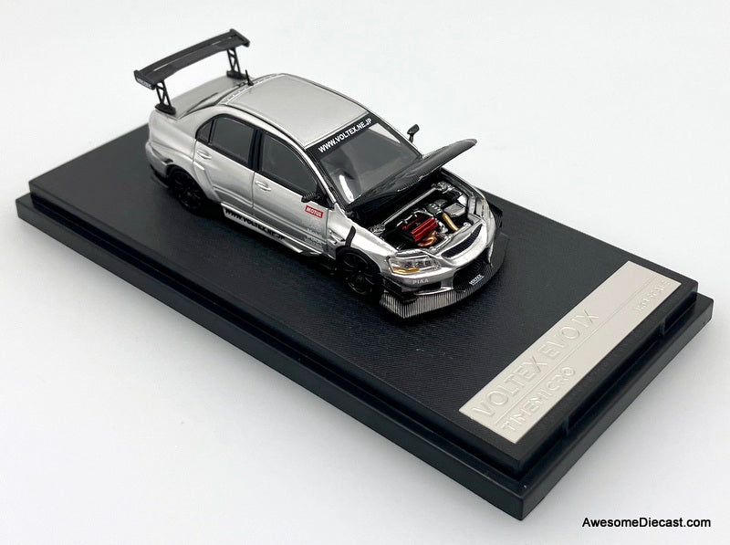 Mitsubishi Voltex Evo 9 Lancer Evolution, Silver 1:64 Diecast Model Car by Time Micro