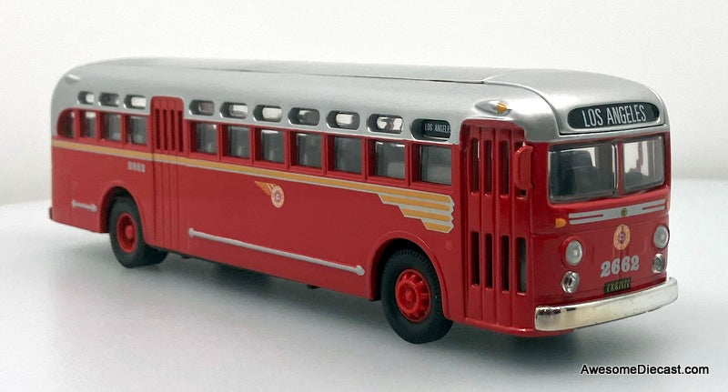 General motors 4502: Pacific Electric, Los Angeles 1:50 Diecast Model Bus by Corgi