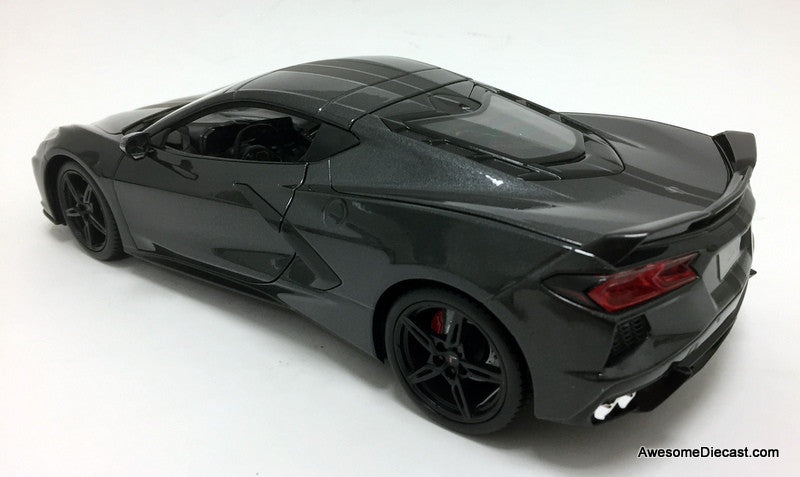 2020 Chevrolet Corvette C8, Metallic Gray 1:18 Diecast Model Car by Maisto