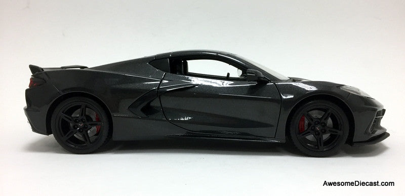 2020 Chevrolet Corvette C8, Metallic Gray 1:18 Diecast Model Car by Maisto