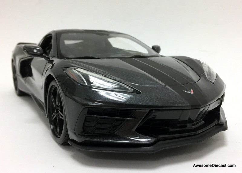 2020 Chevrolet Corvette C8, Metallic Gray 1:18 Diecast Model Car by Maisto